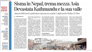 La STampa Terremoto in Nepal