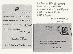 Lettera Paolo VI a Eugenio
