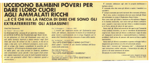 I bambini e i giovani sempre di più nella spirale della morte!